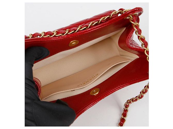 Chanel Borsa hobo piccola con catena da tasca Rosso - vista 10