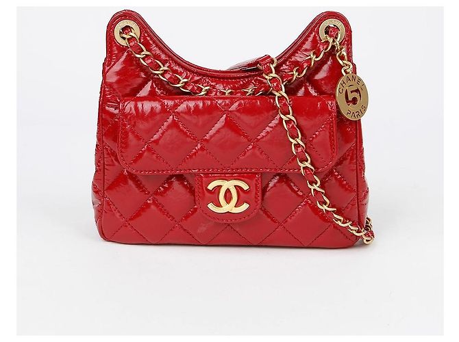 Chanel Borsa hobo piccola con catena da tasca Rosso - vista 2