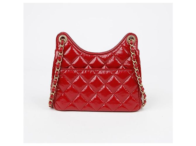 Chanel Borsa hobo piccola con catena da tasca Rosso - vista 5