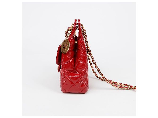 Chanel Borsa hobo piccola con catena da tasca Rosso - vista 6