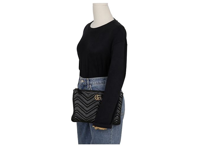 Gucci Pochette GG Marmont Negro - vista 12