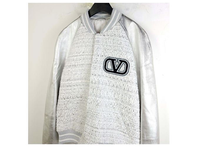 Valentino Signature Tweed Varsity Jacket - view 2