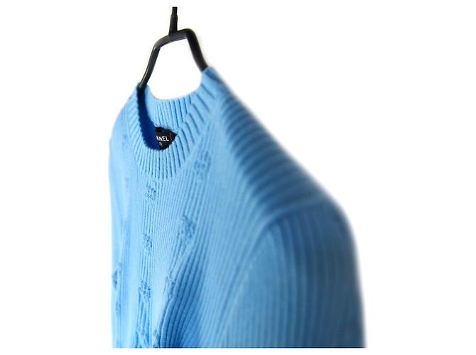 Chanel Cinturón de punto de cachemira Azul - vista 2