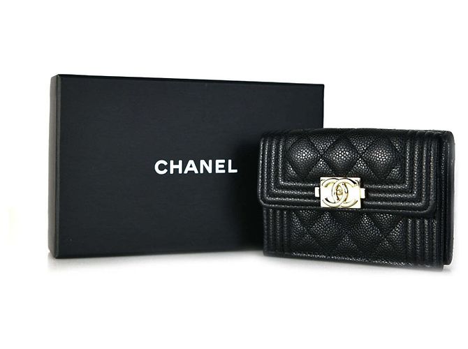 Chanel Mini billetera Boy Caviar Negro - vista 6