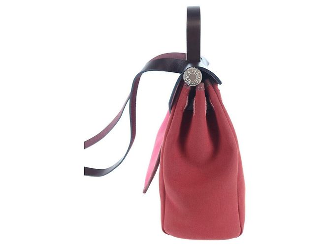 Hermès Borsa Tote Herbag Borsa a Spalla Set Twilly Rosso - vista 4