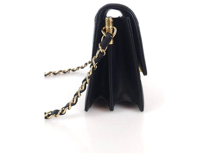Chanel Borsa a spalla in pelle di vitello Strass Nero - vista 4