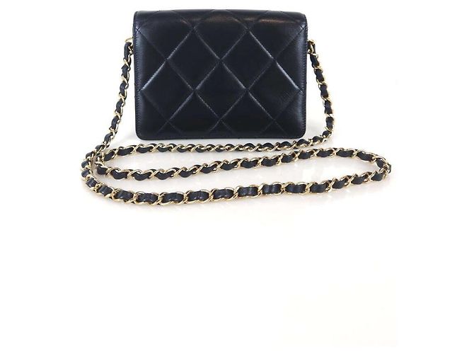 Chanel Borsa a spalla in pelle di vitello Strass Nero - vista 5