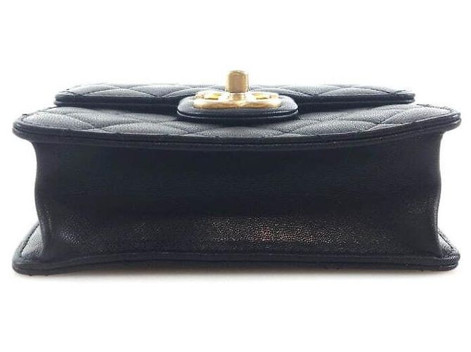 Chanel Borsa a tracolla con patta in perle Nero - vista 4