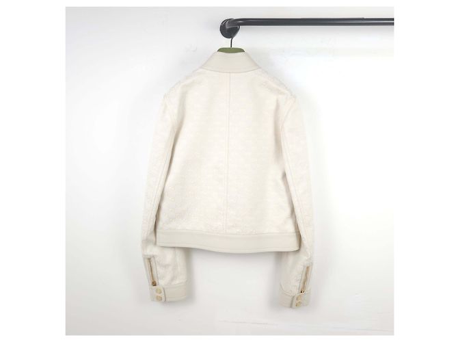 Gucci GG-Canvas-Jacke mit Lederbesatz - Ansicht 3