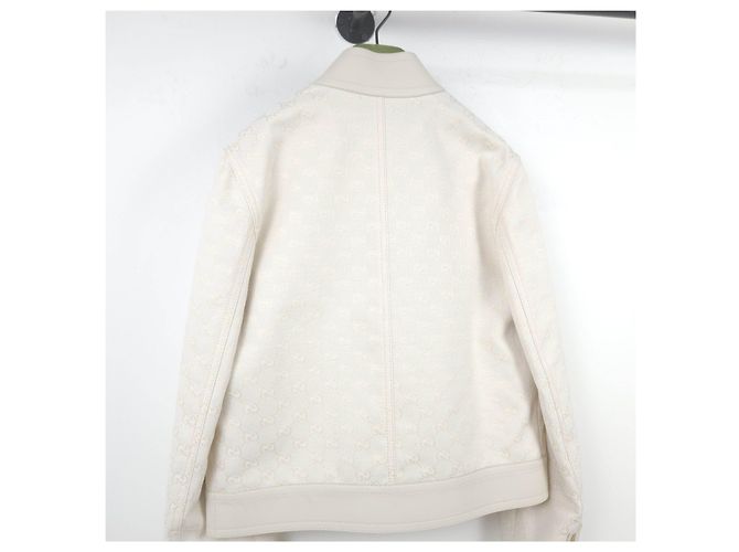 Gucci GG-Canvas-Jacke mit Lederbesatz - Ansicht 5