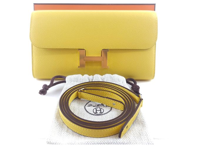 Hermès Borsa a tracolla Constance Long Togo Applson Wallet D'oro - vista 7