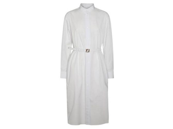 Fendi Weißes Popeline-Kleid - Ansicht 4