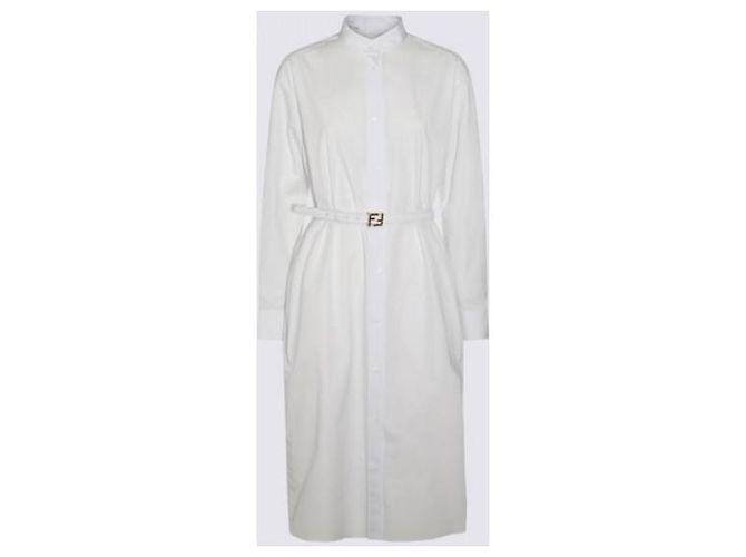 Fendi Weißes Popeline-Kleid - Ansicht 5