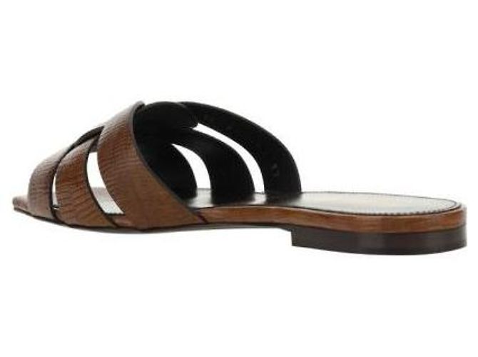 Saint Laurent Mule Piatto Tribute in Pelle Lizard Embossed Multicolore - vista 6