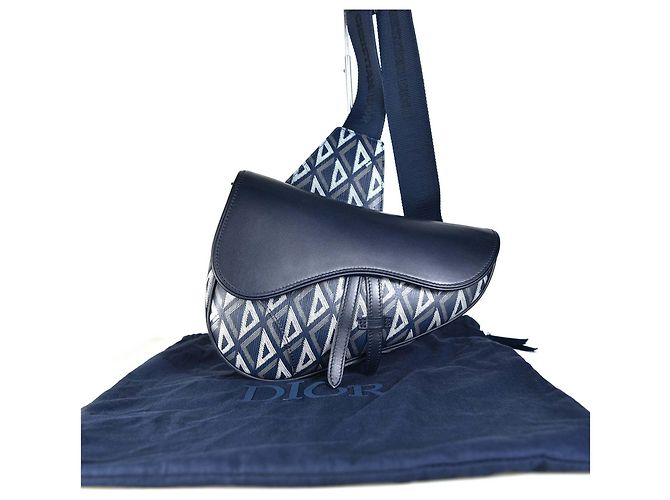 Saddle Dior Borsa a sella con diamante Blu - vista 7
