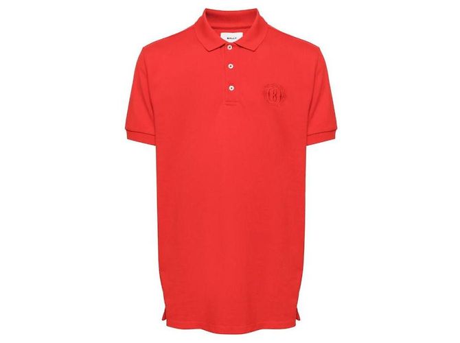 Bally T-shirt polo a maniche corte con logo ricamato Rosso - vista 4