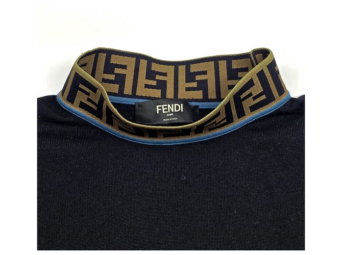 Fendi Wollstrick mit hohem Ausschnitt Schwarz - Ansicht 4