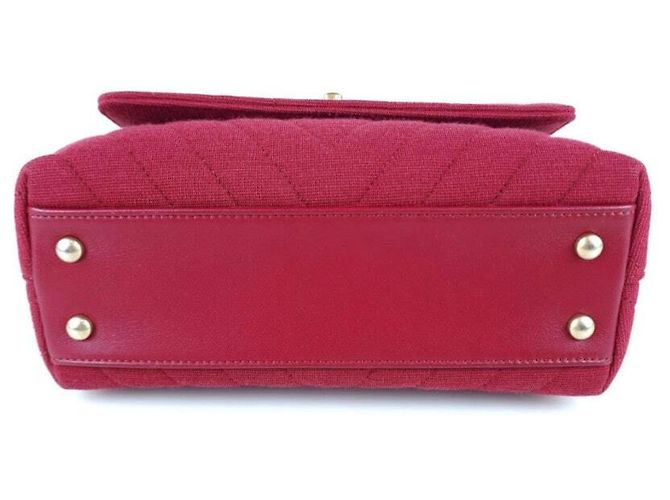 Chanel Borsa Tote in Tessuto Coco Handle Borsa a Spalla Rosso - vista 6
