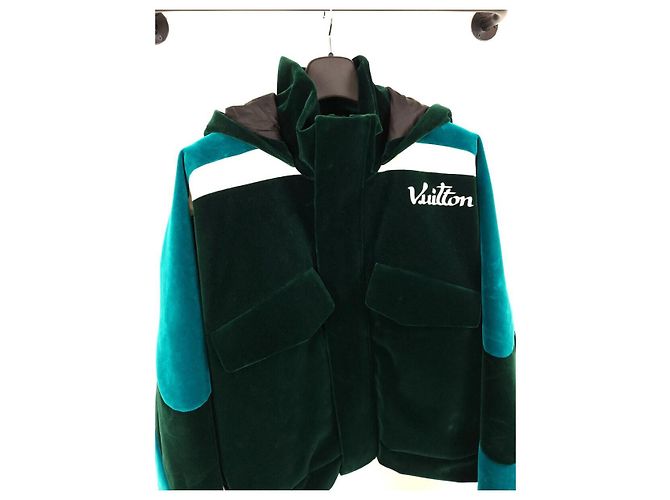 Louis Vuitton Giacca a vento in velluto con nastro tecnico Blu - vista 2