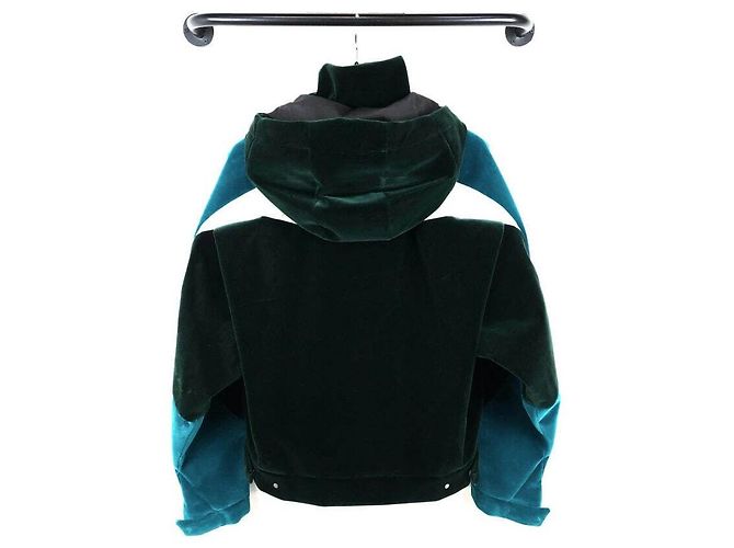 Louis Vuitton Giacca a vento in velluto con nastro tecnico Blu - vista 3