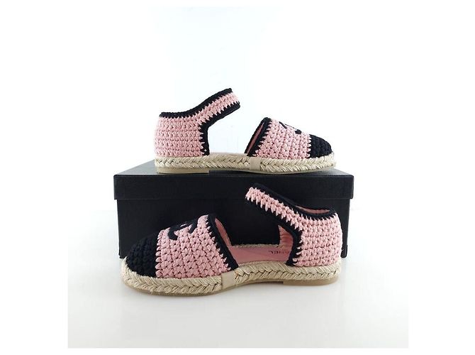 Chanel Sandali espadrilles in maglia con cinturino alla caviglia e chiusura CC Multicolore - vista 2