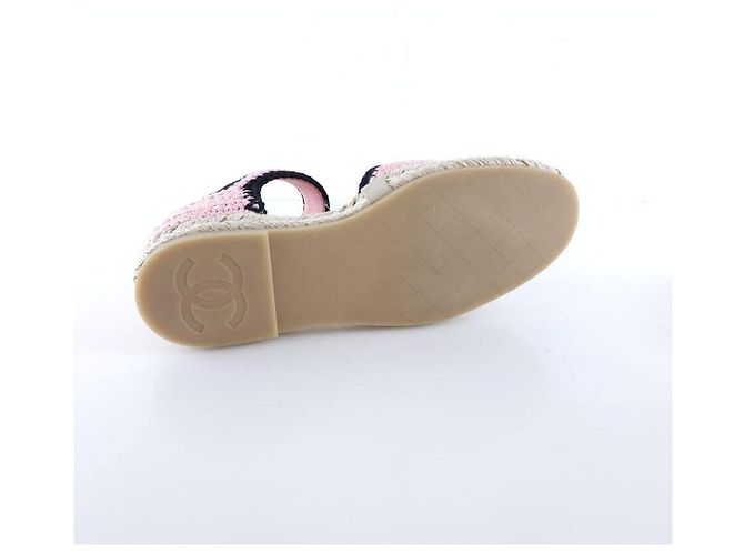 Chanel Sandali espadrilles in maglia con cinturino alla caviglia e chiusura CC Multicolore - vista 6
