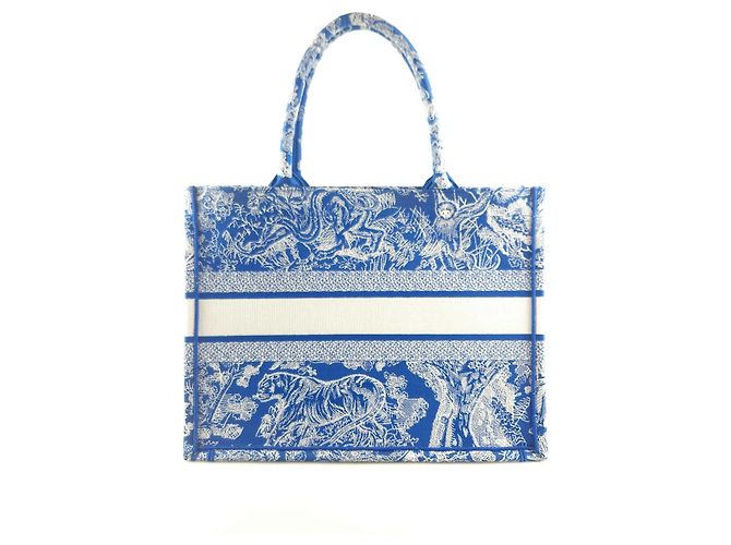 Book Tote Dior Toile de Jouy Einkaufstasche Blau - Ansicht 3