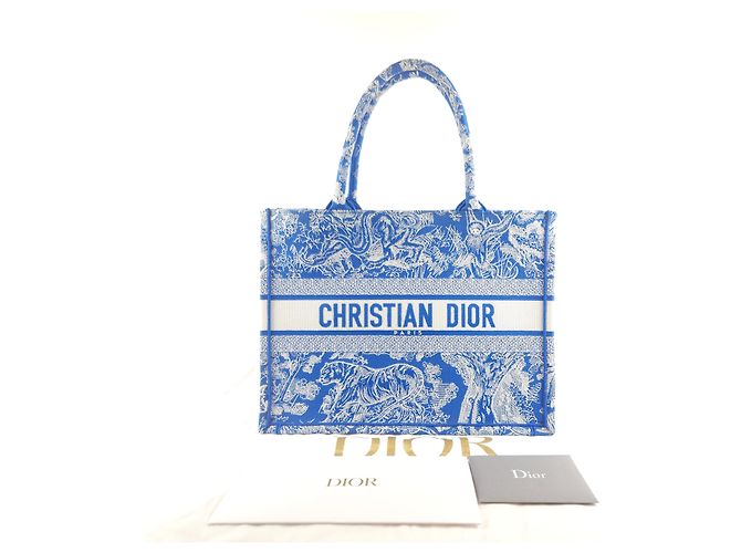 Book Tote Dior Toile de Jouy Einkaufstasche Blau - Ansicht 8