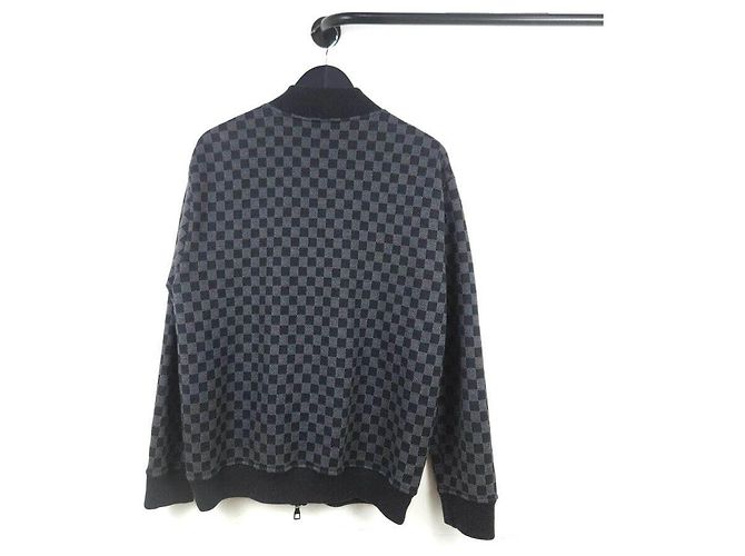 Louis Vuitton Bomber con zip in jacquard Damier Nero - vista 4