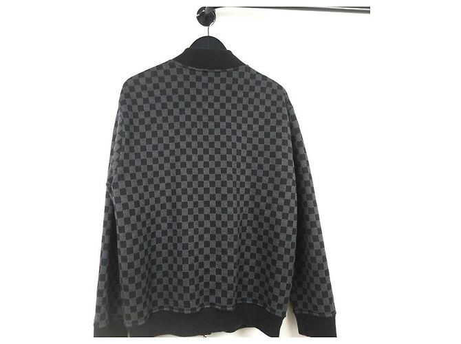 Louis Vuitton Bomber con zip in jacquard Damier Nero - vista 5