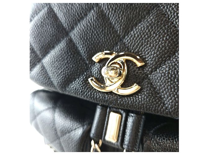Chanel Zaino Duma in caviale con due tasche Nero - vista 2