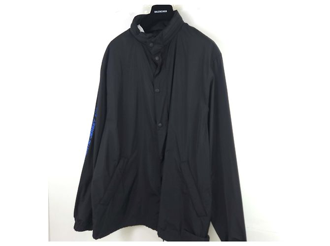 Balenciaga Chaqueta corta de viento con logo Negro - vista 2