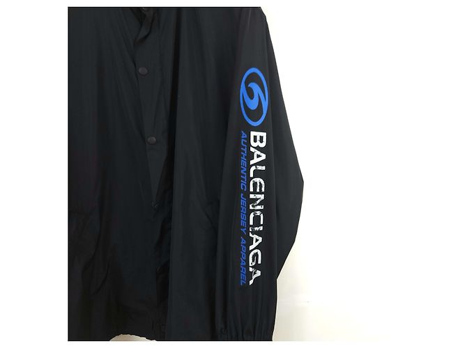 Balenciaga Chaqueta corta de viento con logo Negro - vista 3