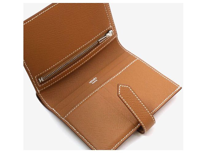 Hermès Portafoglio Placcato Oro e Argento Arancione - vista 6