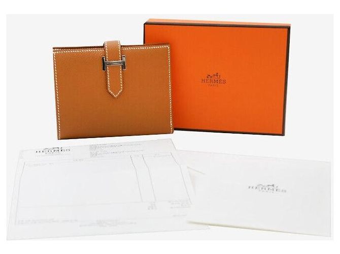 Hermès Portafoglio Placcato Oro e Argento Arancione - vista 8