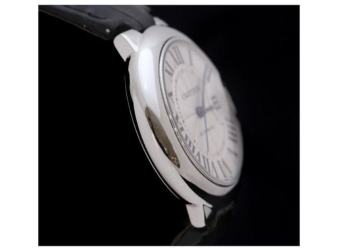 Cartier Ballon Bleu Aço Pulseira de Couro Automático Prata - vista 3