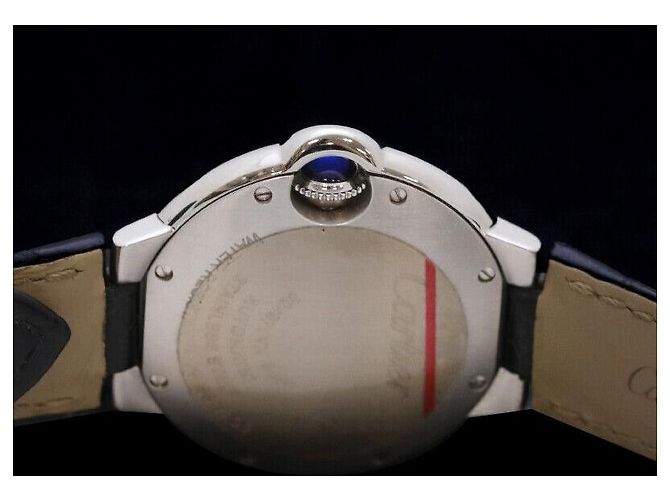 Cartier Ballon Bleu Aço Pulseira de Couro Automático Prata - vista 5