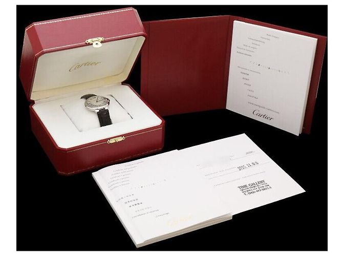 Cartier Ballon Bleu Aço Pulseira de Couro Automático Prata - vista 8