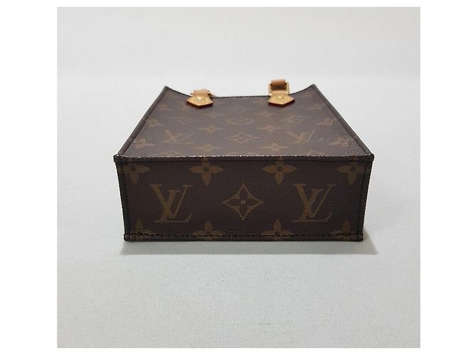 Louis Vuitton Borsa Tote Crossbody Petit Sac Plat Monogram Marrone - vista 7