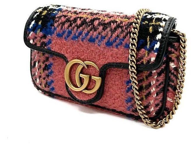 Gucci Borsa a tracolla super mini in tweed Multicolore - vista 2