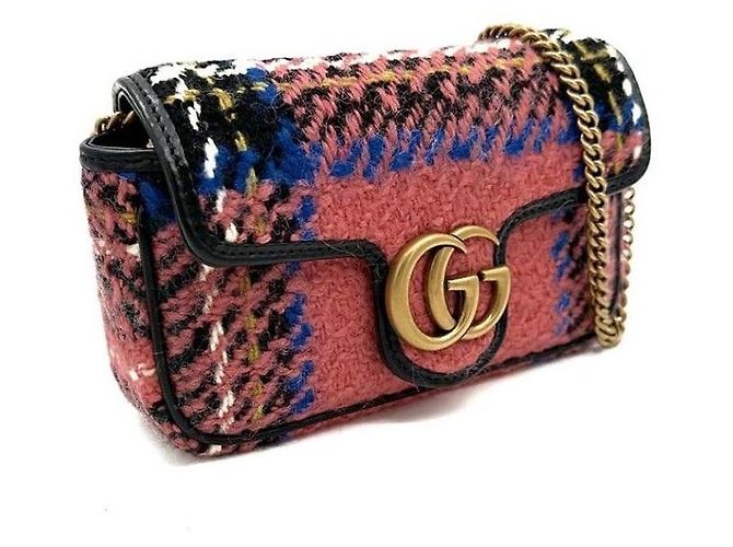 Gucci Borsa a tracolla super mini in tweed Multicolore - vista 3