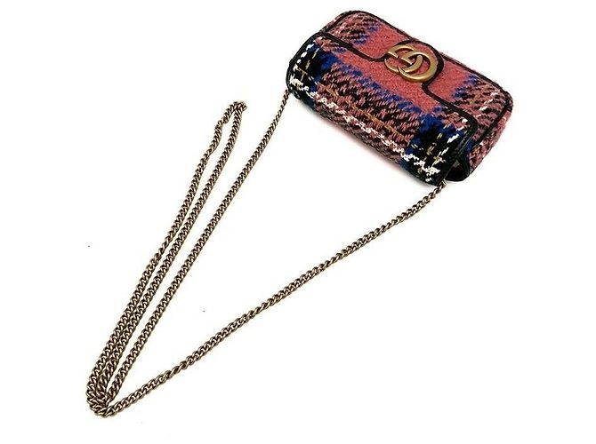 Gucci Borsa a tracolla super mini in tweed Multicolore - vista 5