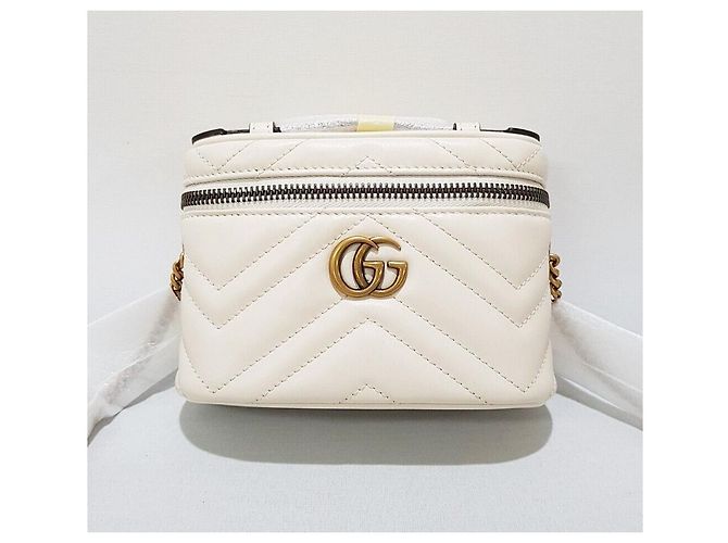 Gucci Borsa a tracolla GG Marmont Mini con manico superiore e catena Argento - vista 2