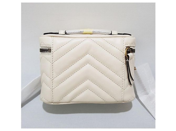 Gucci Borsa a tracolla GG Marmont Mini con manico superiore e catena Argento - vista 4