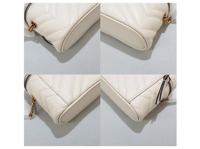 Gucci Borsa a tracolla GG Marmont Mini con manico superiore e catena Argento - vista 6