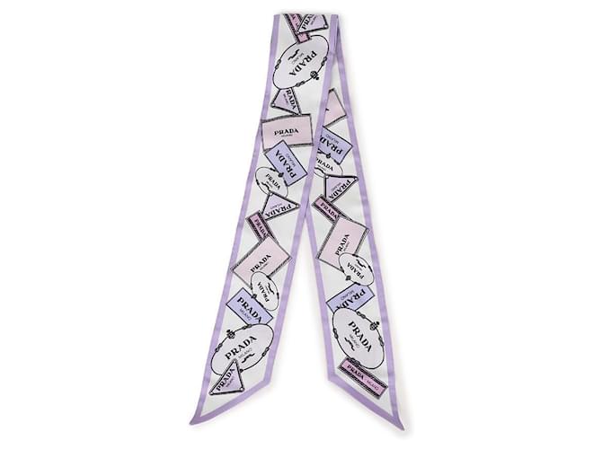 Prada Foulard sottile in seta stampata in twill Multicolore - vista 3