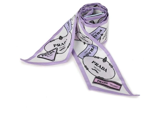 Prada Foulard sottile in seta stampata in twill Multicolore - vista 4