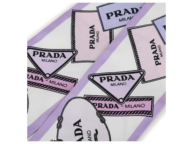 Prada Foulard sottile in seta stampata in twill Multicolore - vista 6