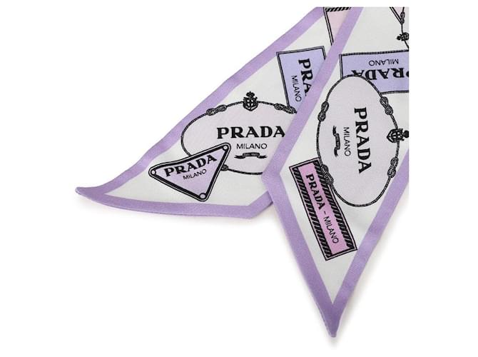 Prada Foulard sottile in seta stampata in twill Multicolore - vista 7