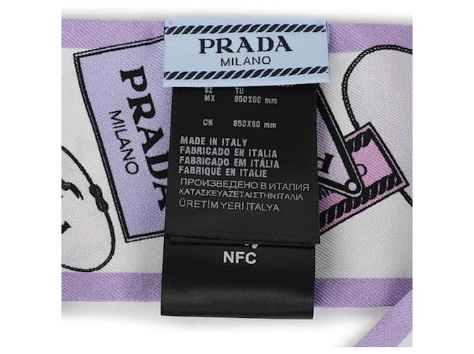 Prada Foulard sottile in seta stampata in twill Multicolore - vista 8